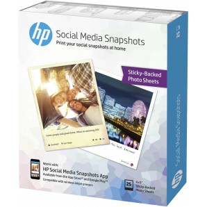 HP samolepící fotopapír - 10x13 cm, 265g/m2, 25 listů  - HP Social Media Snapshots (HP W2G60A)